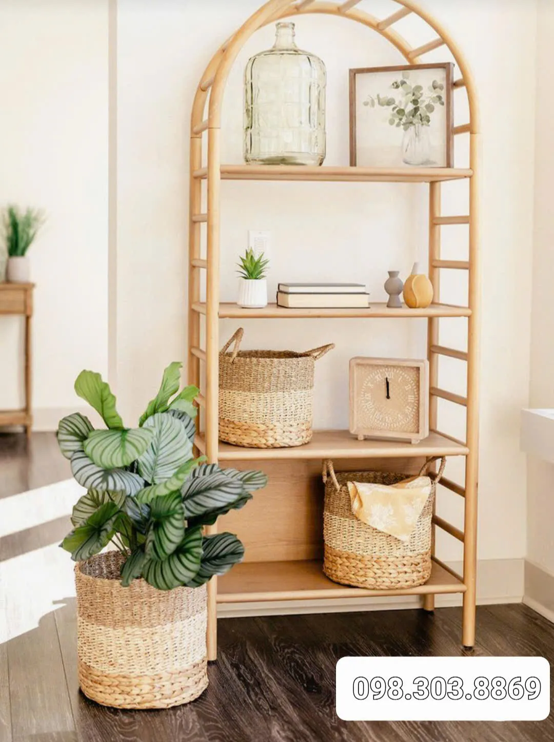 Kệ giá sách mây vòm GS07
