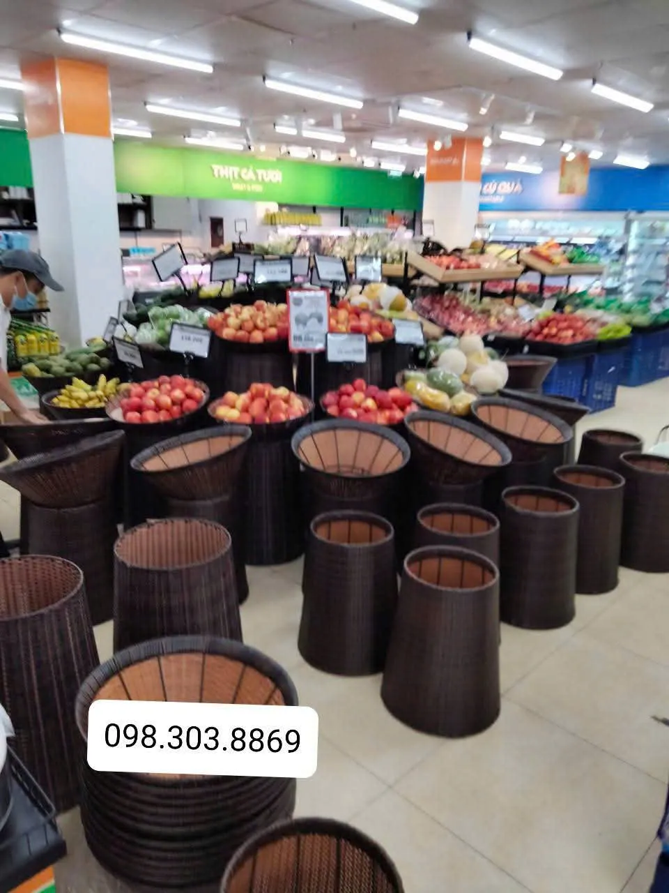 Giỏ mây hoa quả siêu thị hàng đặc biệt GM04