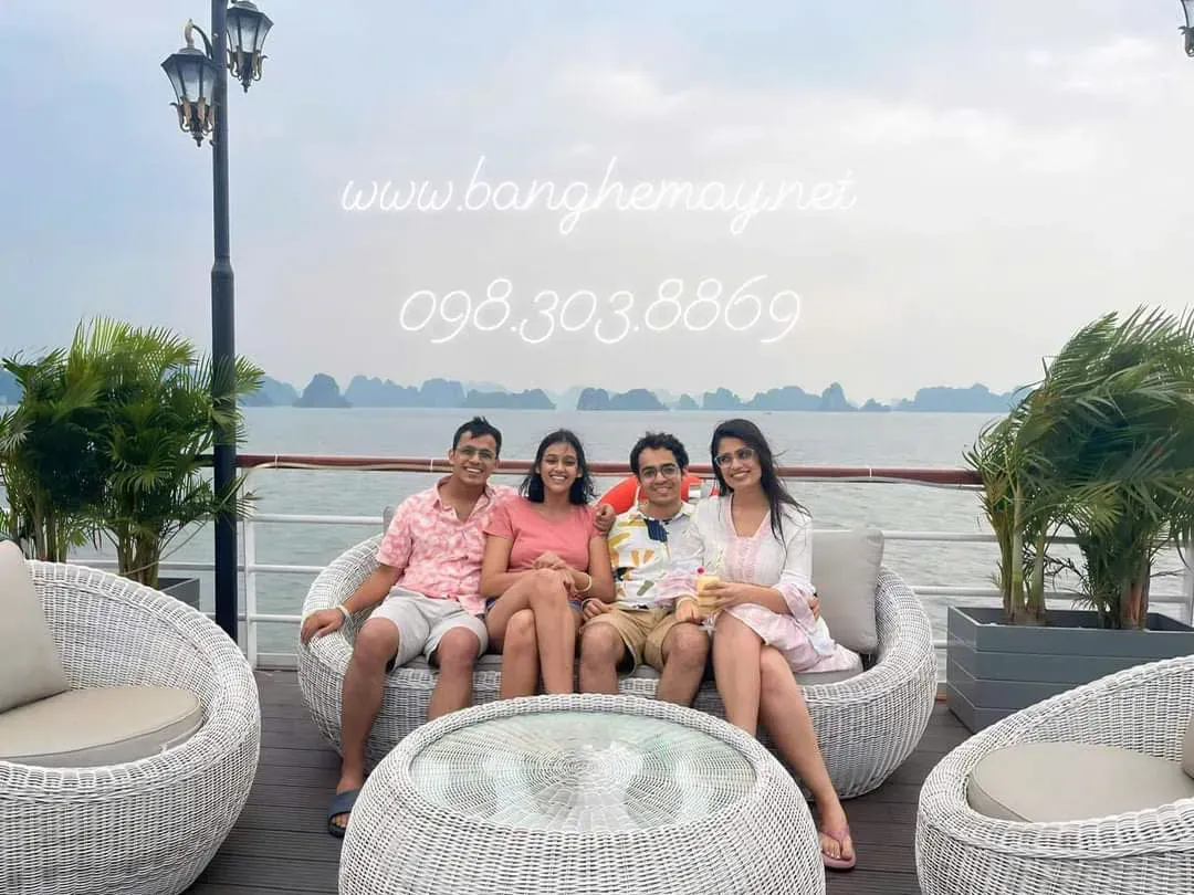 Sofa trứng mây nhựa ngoài trời SFT 098