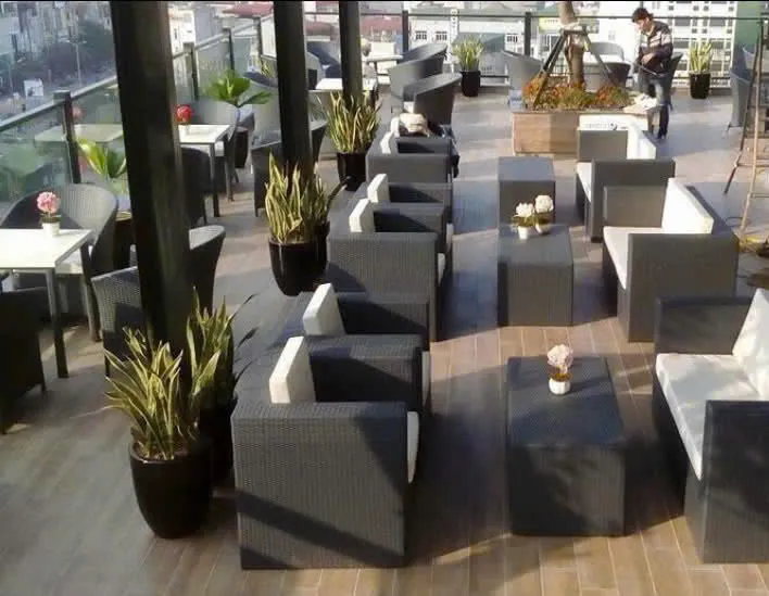 Bộ sofa cafe nhựa giả mây CF103
