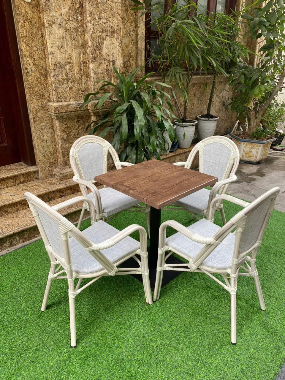 Bộ ghế cafe khung nhôm CF017