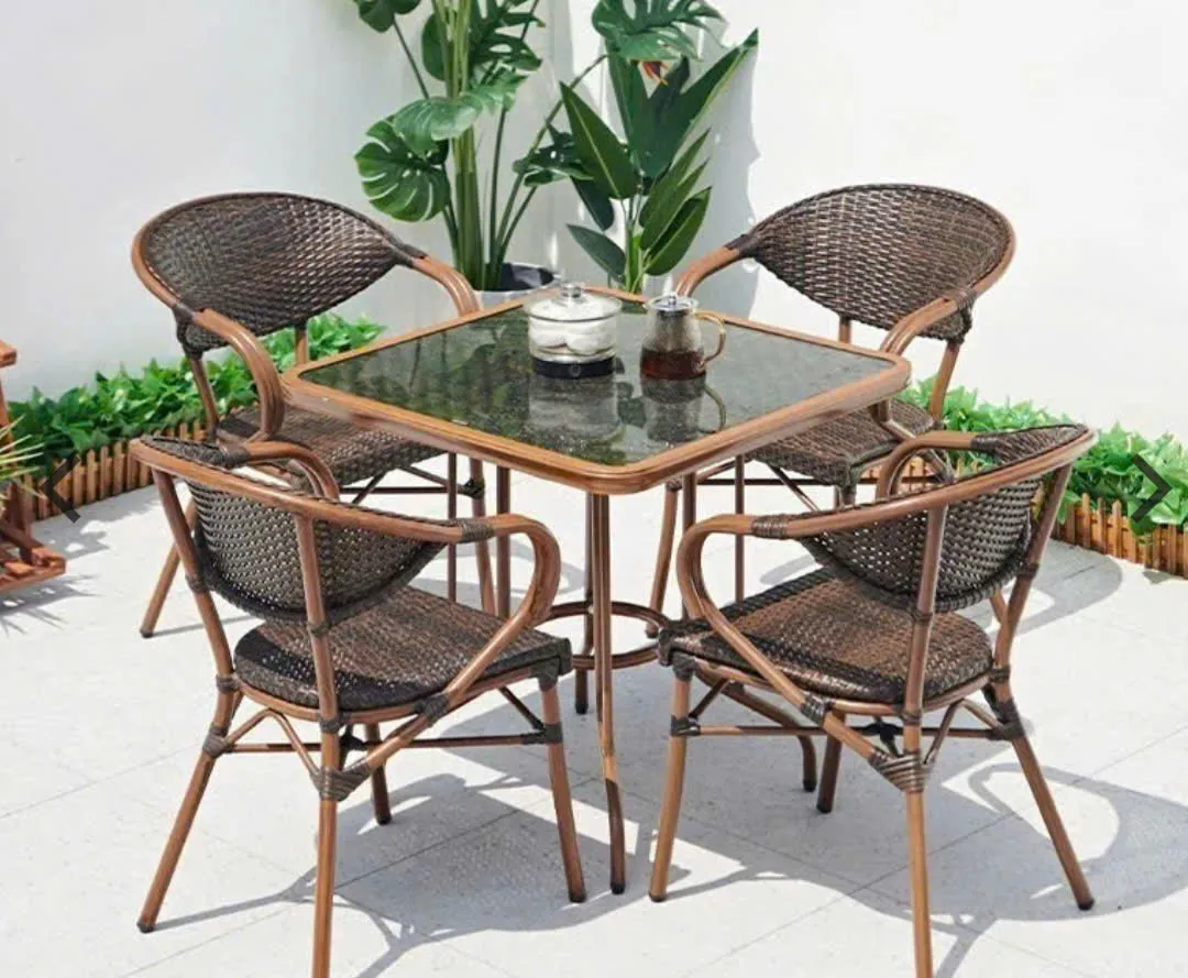Bộ ghế cafe khung nhôm nhập khẩu CF018