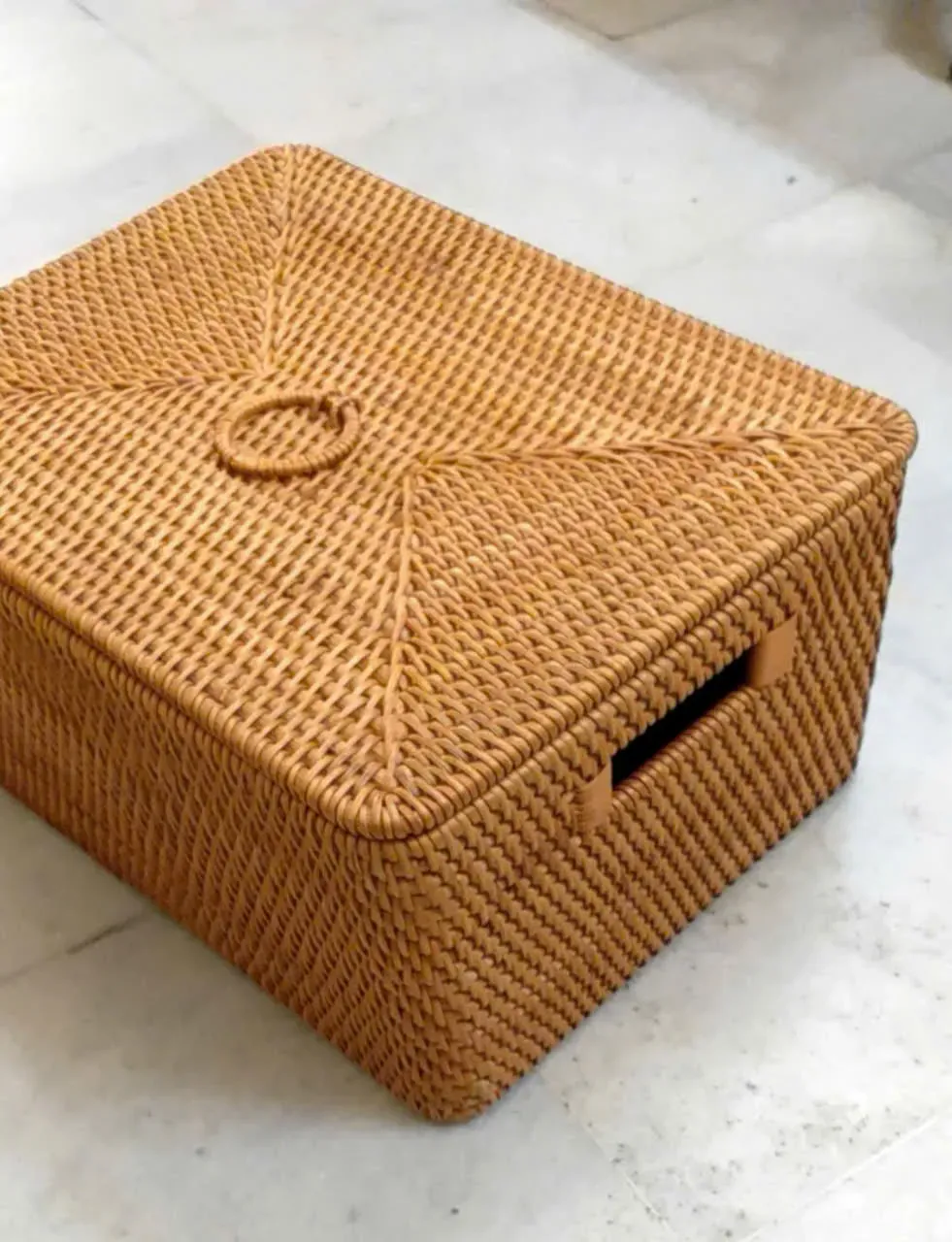 Hộp mây xiên có năp HM08