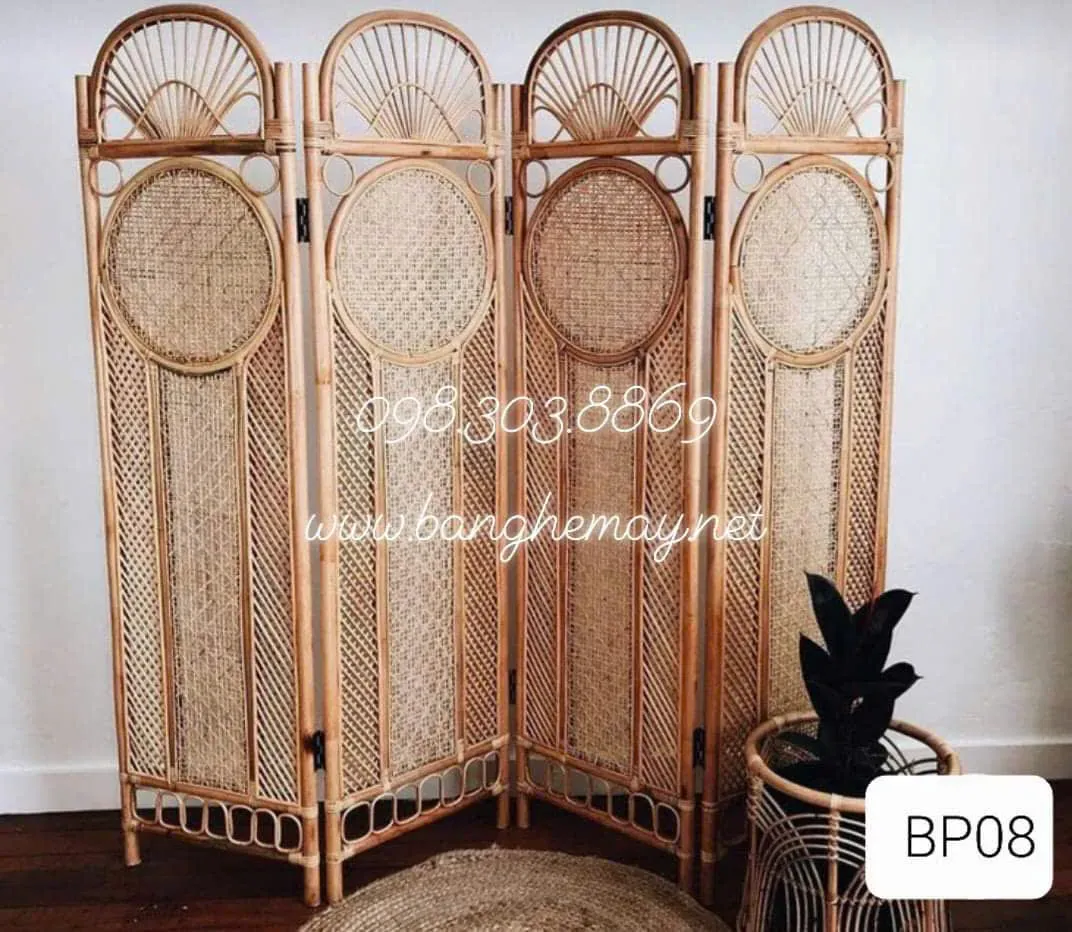 Hình ảnh Bình phong mây tre BP08