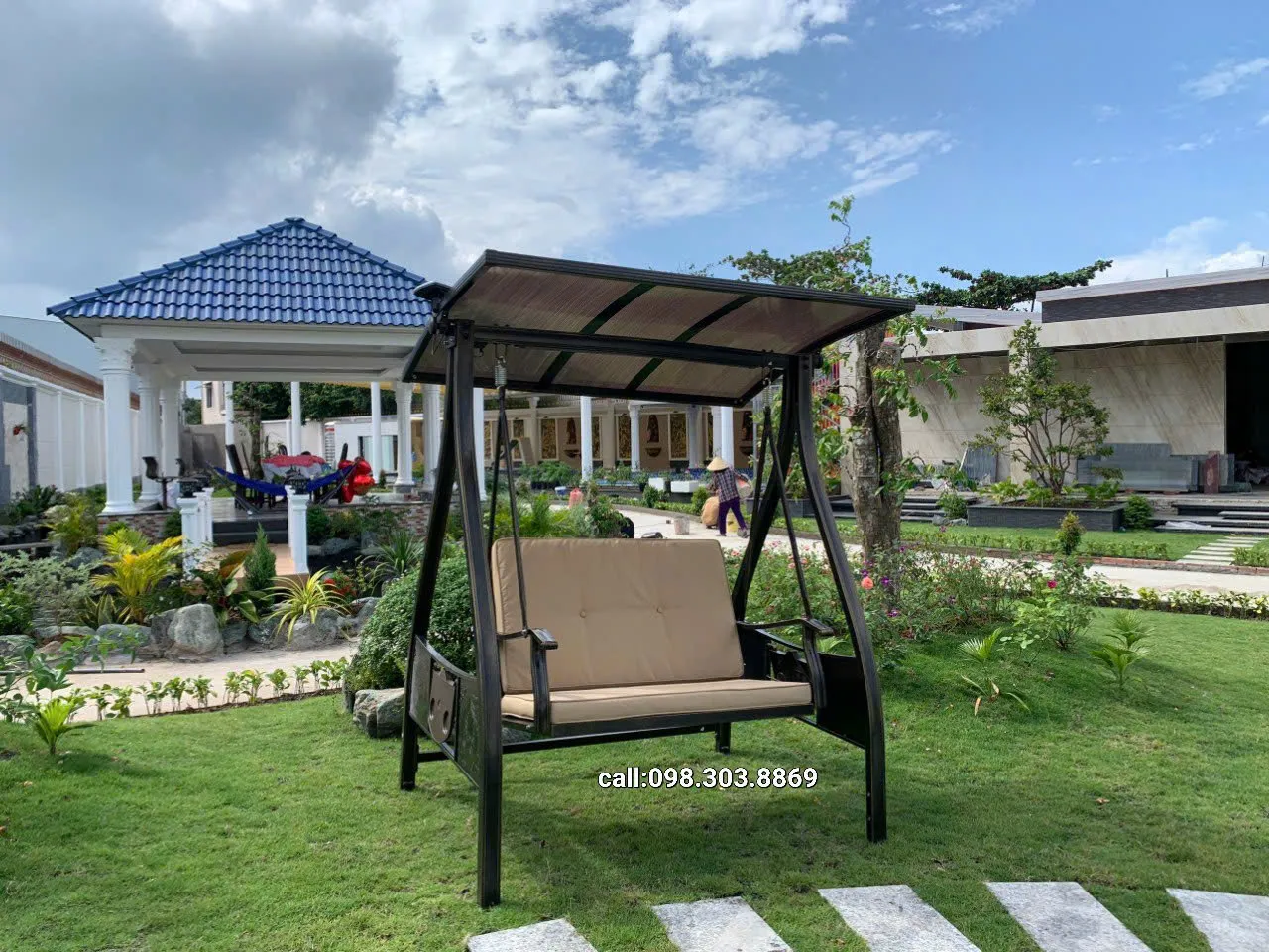 Xích đu 2 chỗ cao cấp ngoài trời XĐNK 012