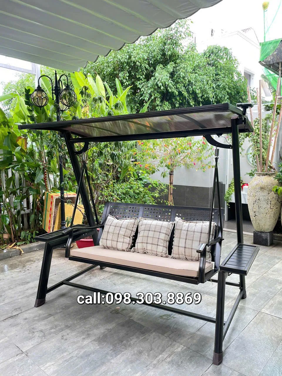 Xích đu nhôm đúc sân vườn cao cấp XĐNK 105