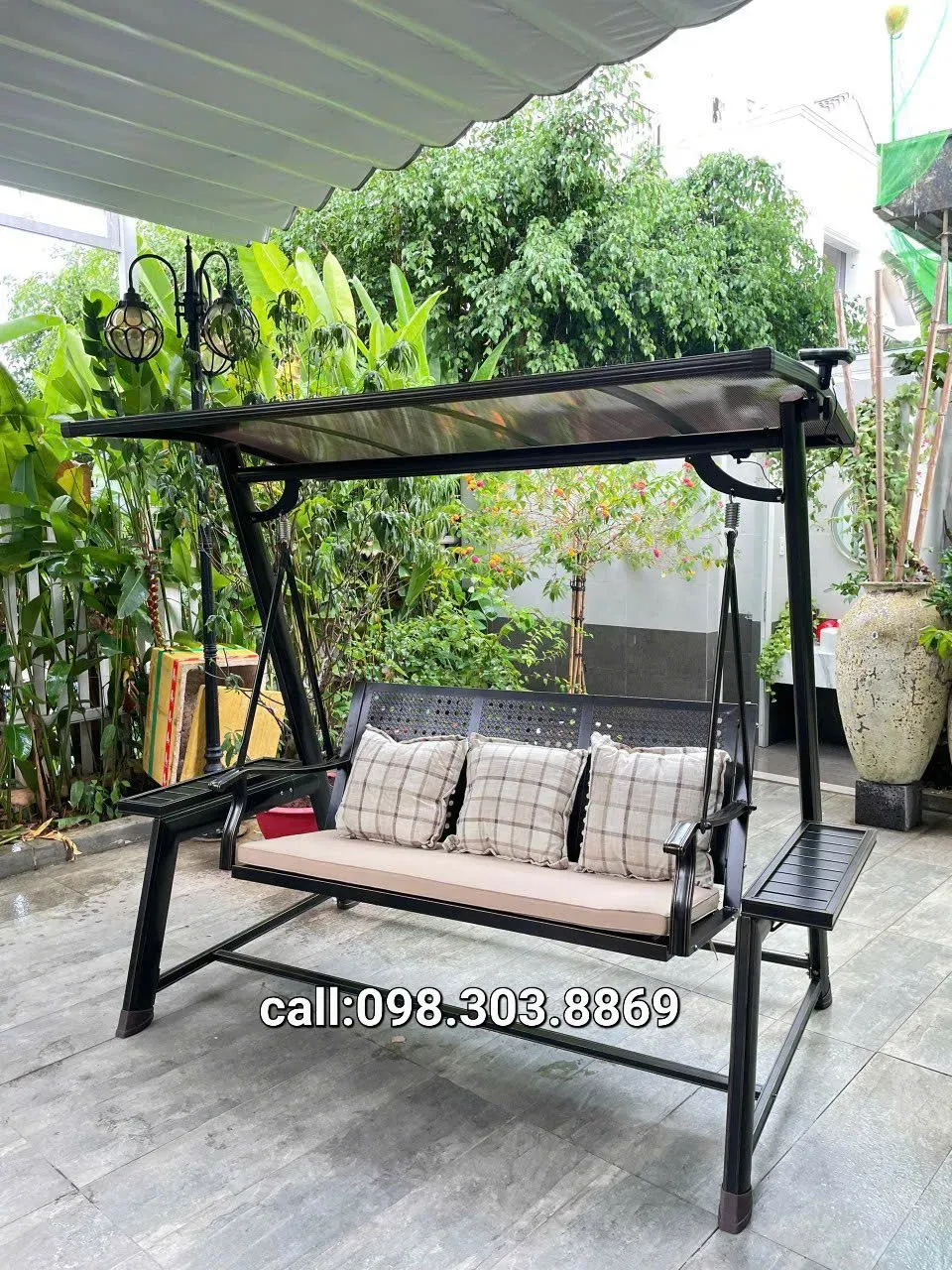 Xích đu nhôm đúc sân vườn cao cấp XĐNK 105