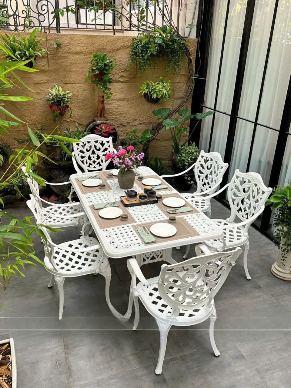 Bộ ghế nhôm đúc cao cấp ngoài trời GNT 09
